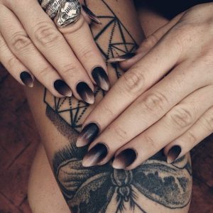 Black Matt Ombre Nails