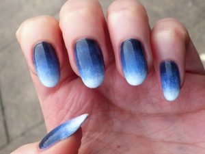 Blue Ombre Nail Design