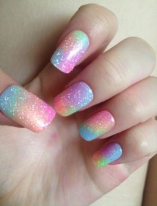 Easy Rainbow Ombre Nails Ideas