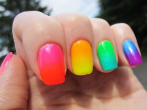 Neon Ombre Nails