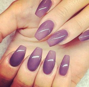 Purple Ombre Coffin Nails