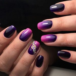 Purple Ombre Nail Art