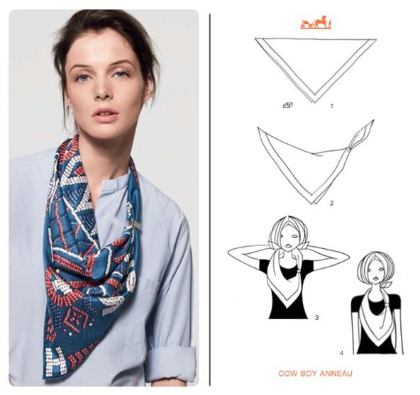 how to tie a hermes scarf video