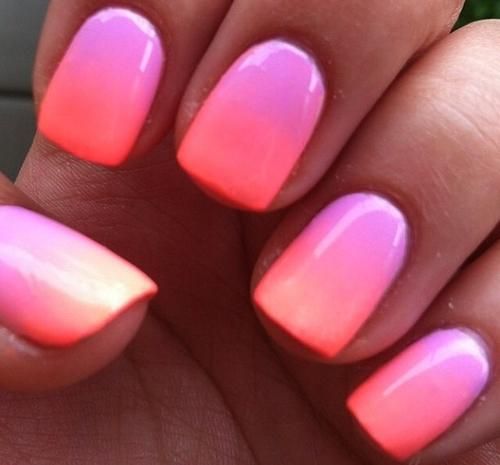 Ombre Short Nails